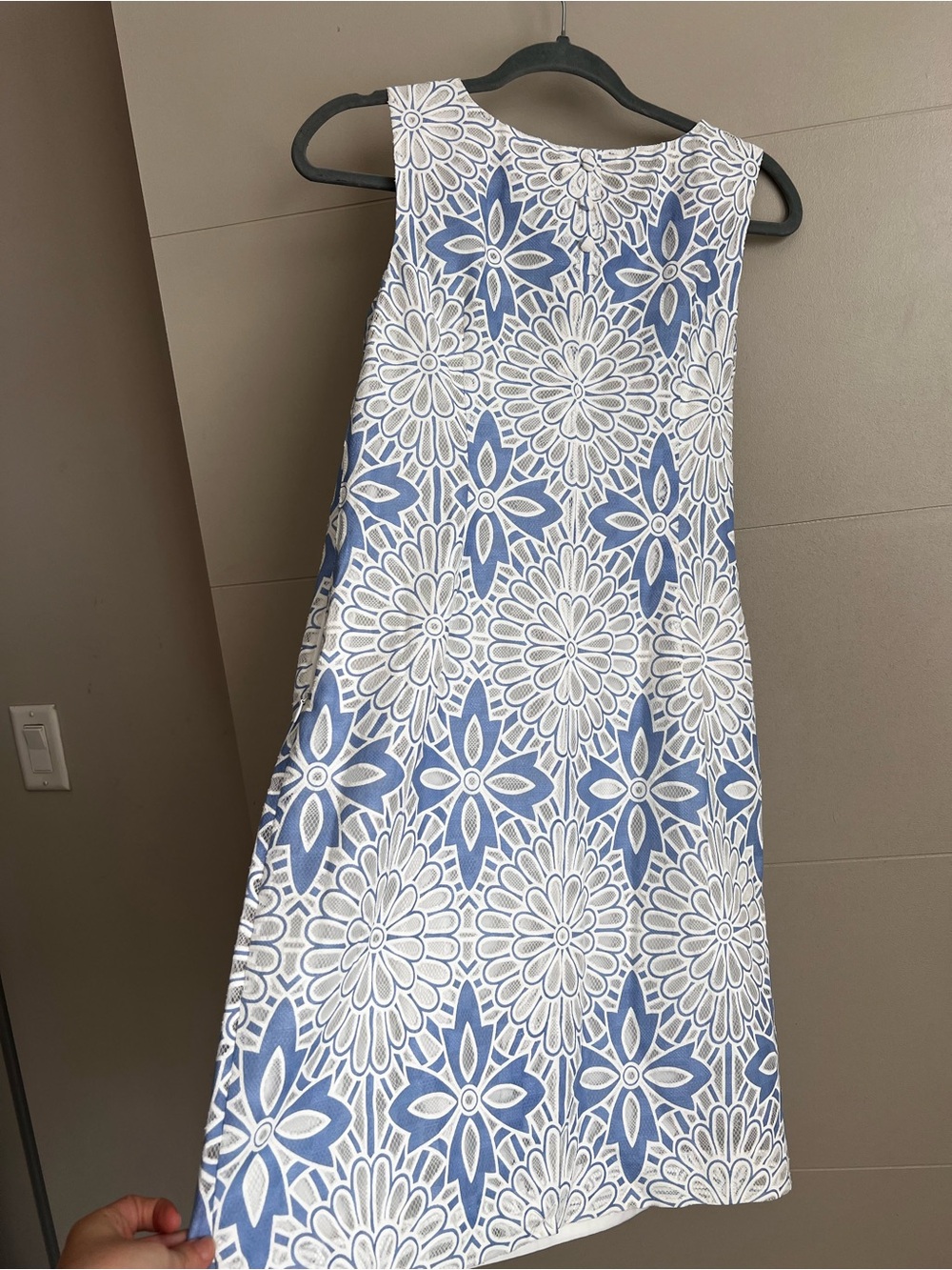 Talbots White and Blue Floral Shift Dress